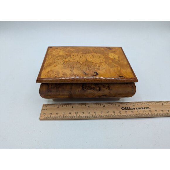 Vtg Reuge Swiss Musical Movement Wood Jewelry Box ~ Ireon Imports ~ Italy - Picture 5 of 15